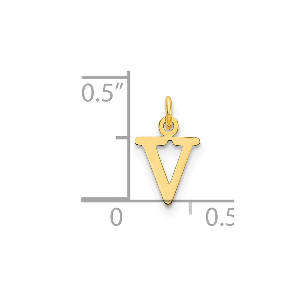 14ky Cutout Letter V Initial Pendant