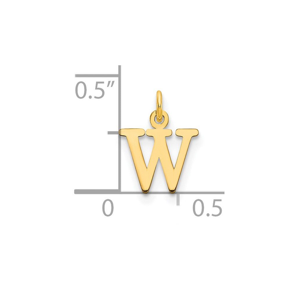 14ky Cutout Letter W Initial Pendant