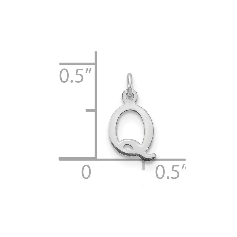 14kw Cutout Letter Q Initial Pendant