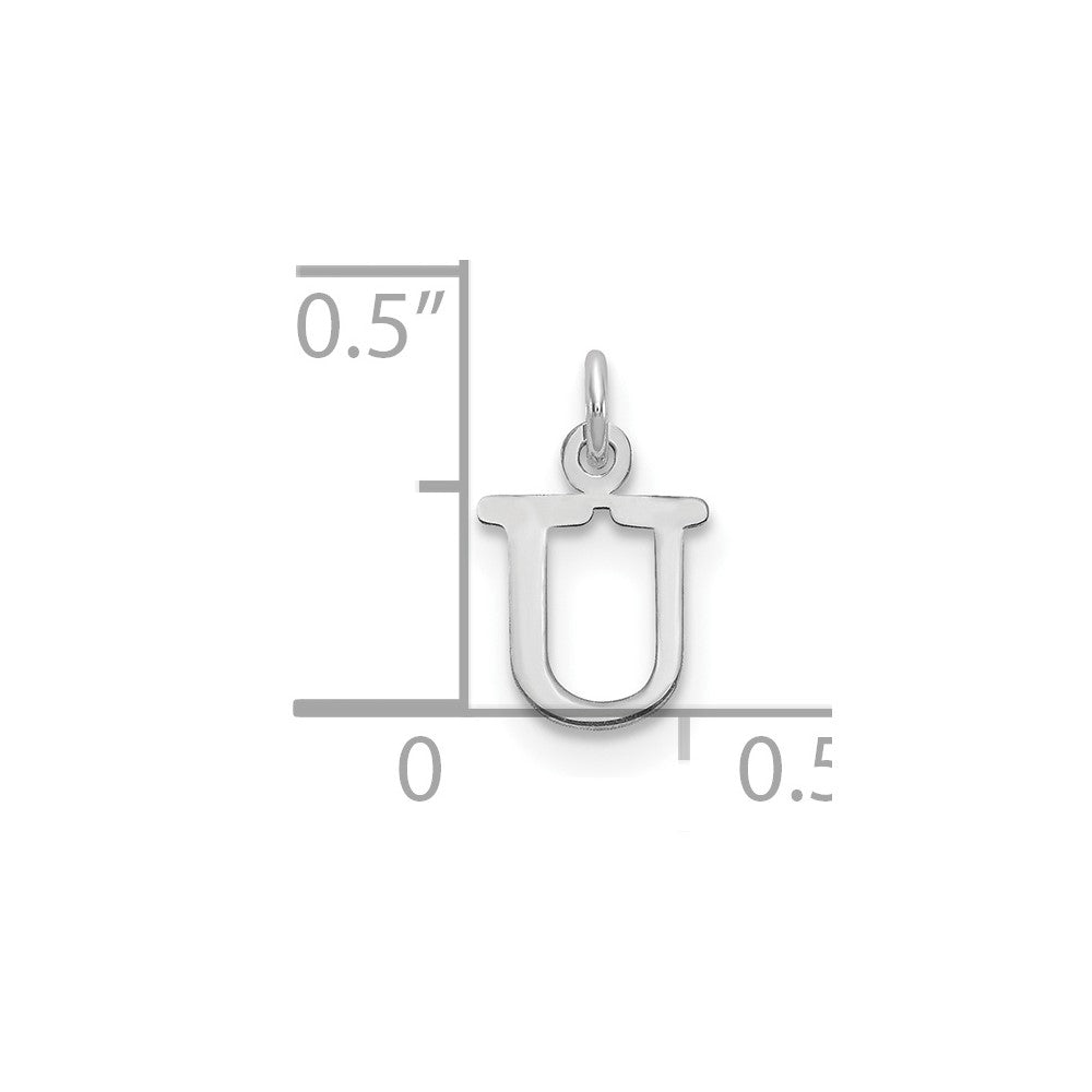 14kw Cutout Letter U Initial Pendant