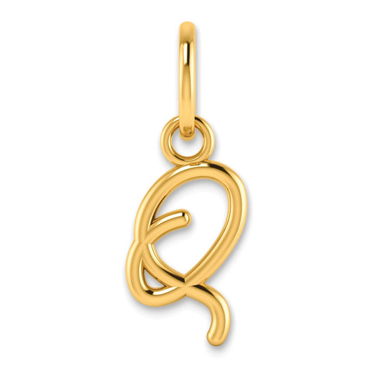 14KY Upper case Letter Q Initial Charm