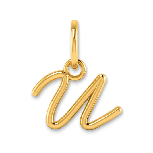 14KY Upper case Letter U Initial Charm
