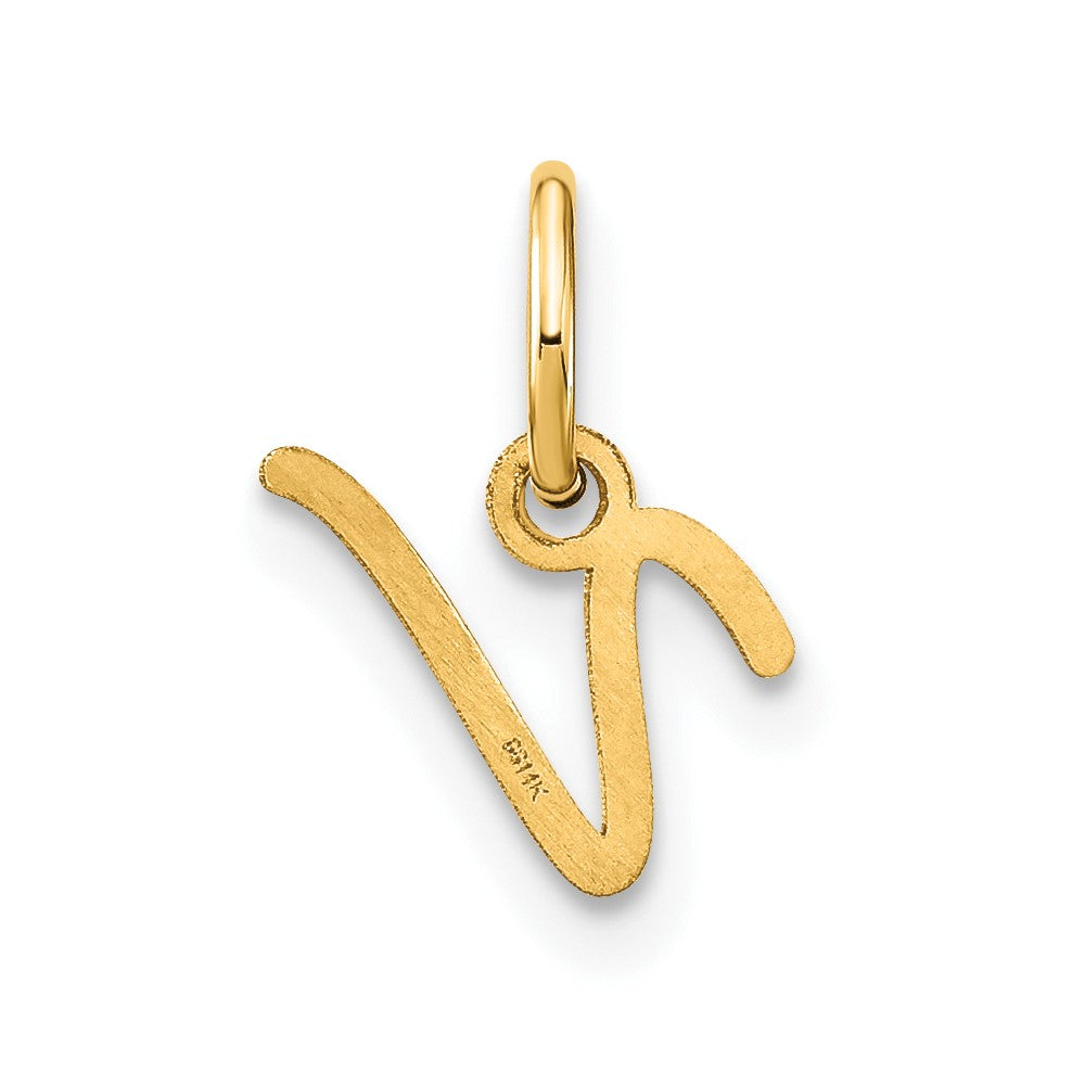 14KY Upper case Letter V Initial Charm