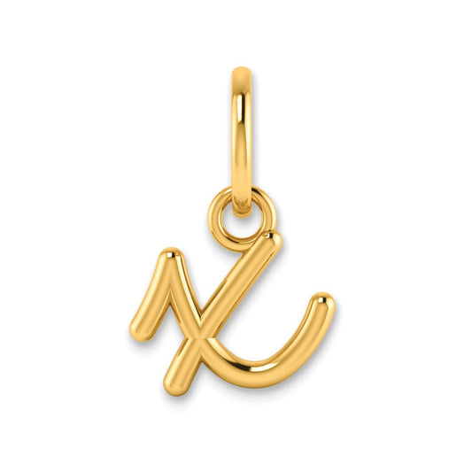 14KY Lower case Letter X Initial Charm