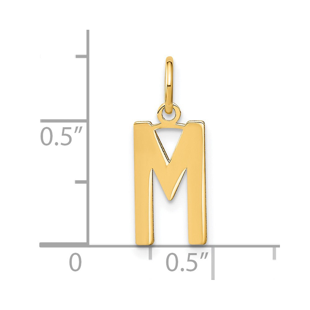 14ky Letter M Initial Pendant