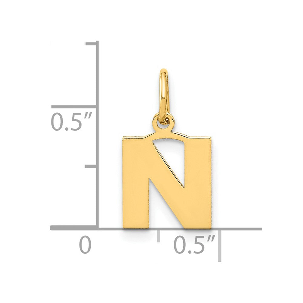 14ky Letter N Initial Pendant