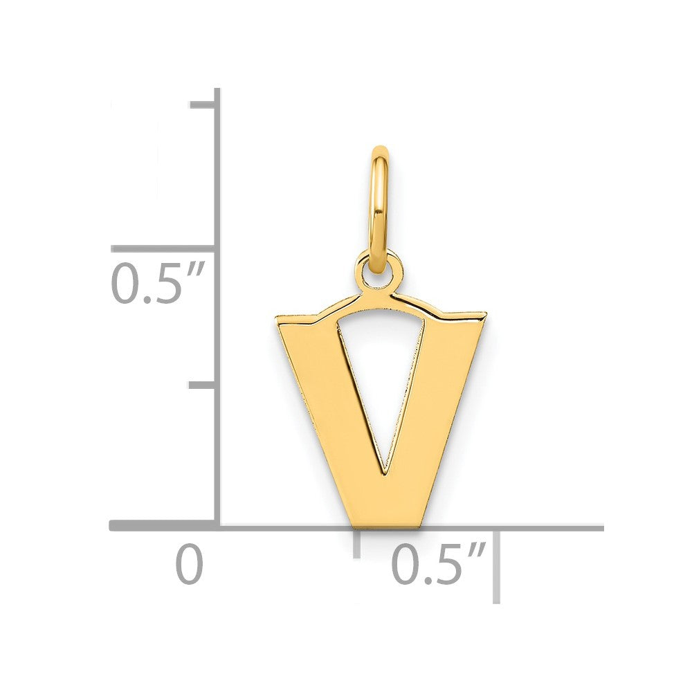 14ky Letter V Initial Pendant