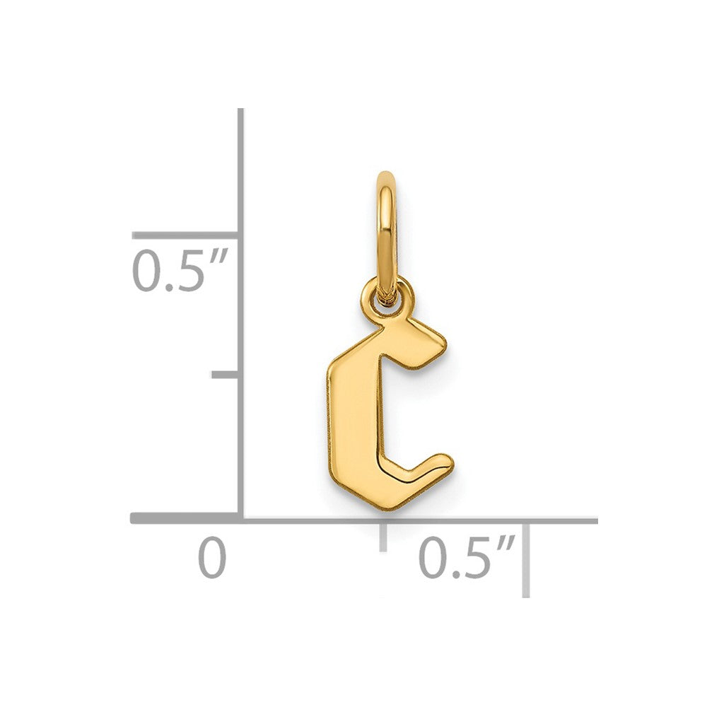 14KY Lower case Letter C Initial Pendant