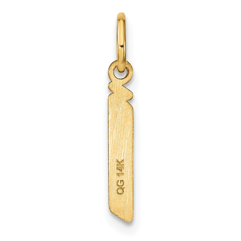 14ky Lowercase Letter J Initial Pendant