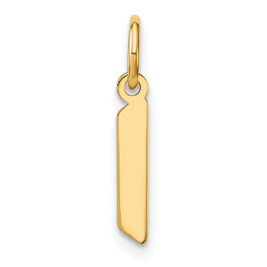 14ky Lowercase Letter L Initial Pendant
