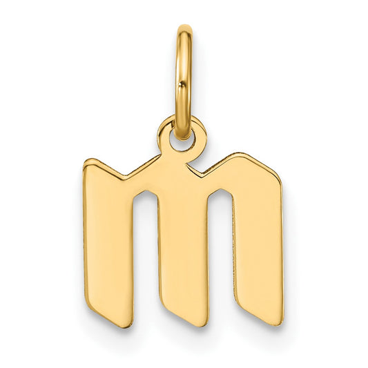 14ky Lowercase Letter M Initial Pendant