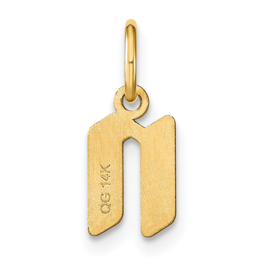 14ky Lowercase Letter N Initial Pendant
