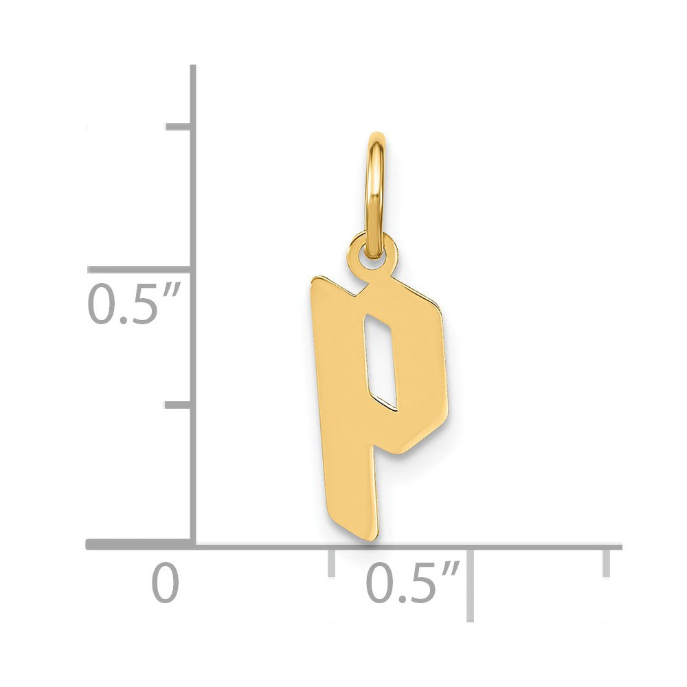 14ky Lowercase Letter P Initial Pendant