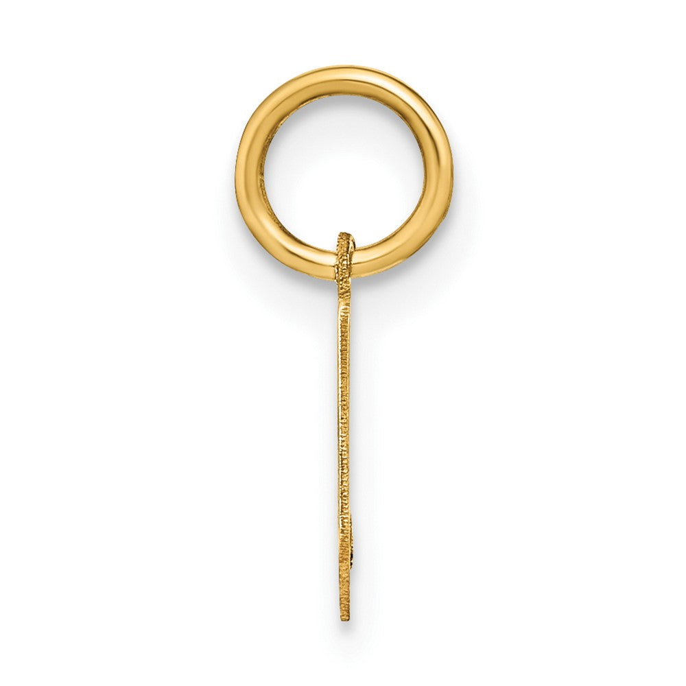 14ky Lowercase Letter V Initial Pendant