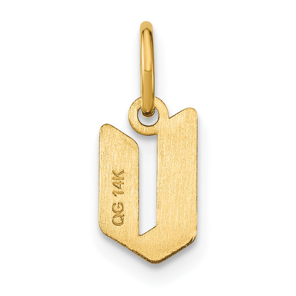 14ky Lowercase Letter V Initial Pendant