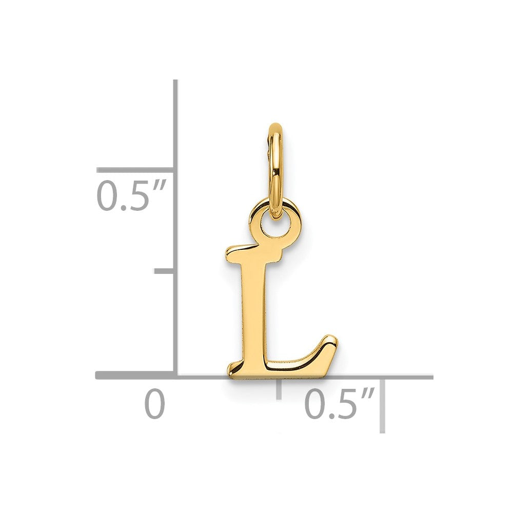 14ky Cutout Letter L Initial Pendant