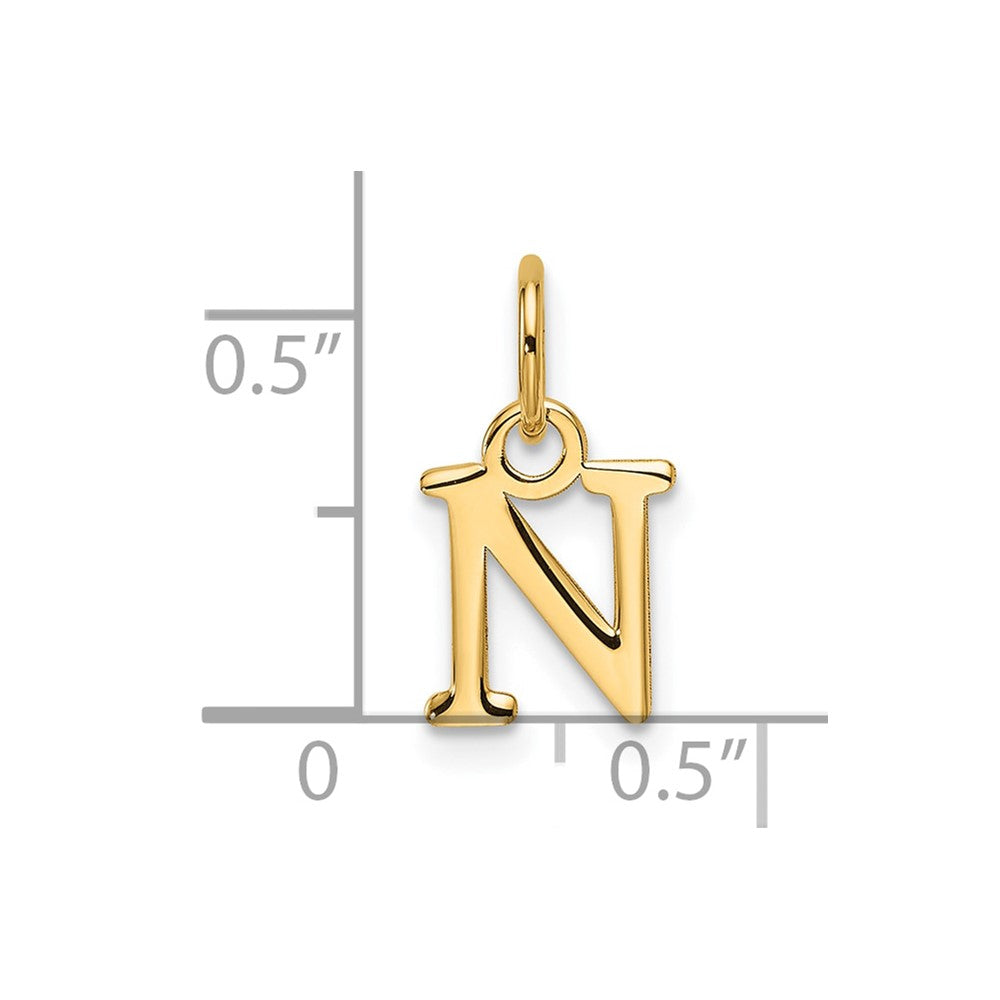 14ky Cutout Letter N Initial Pendant