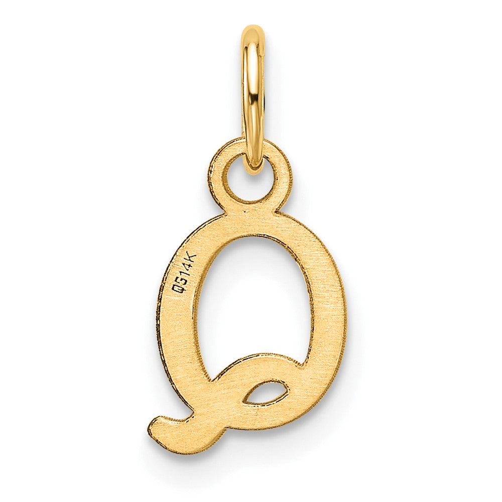 14ky Cutout Letter Q Initial Pendant