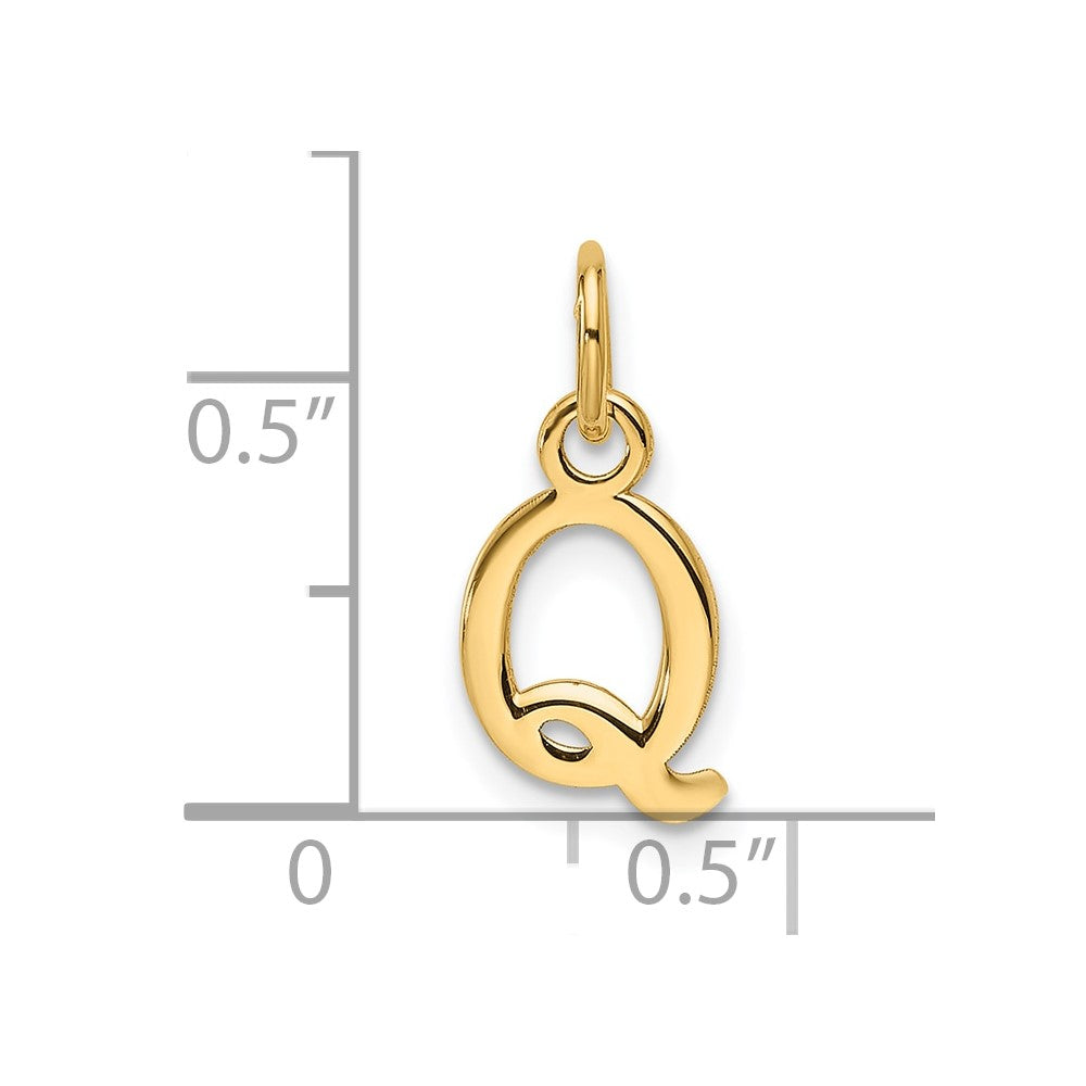 14ky Cutout Letter Q Initial Pendant