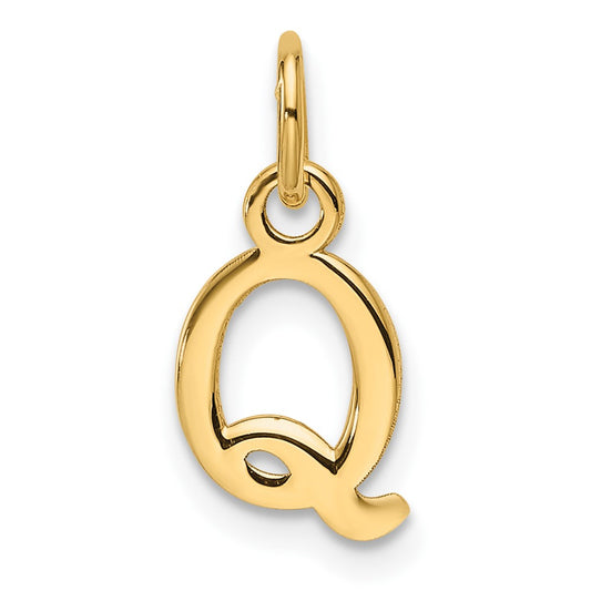 14ky Cutout Letter Q Initial Pendant