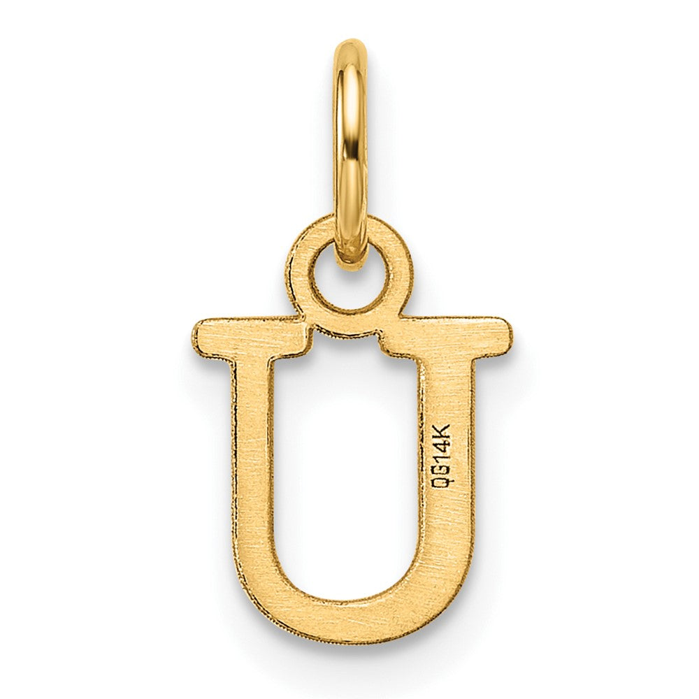 14ky Cutout Letter U Initial Pendant