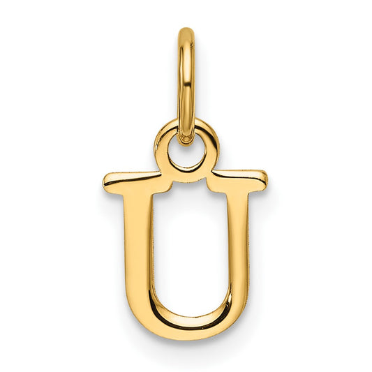 14ky Cutout Letter U Initial Pendant