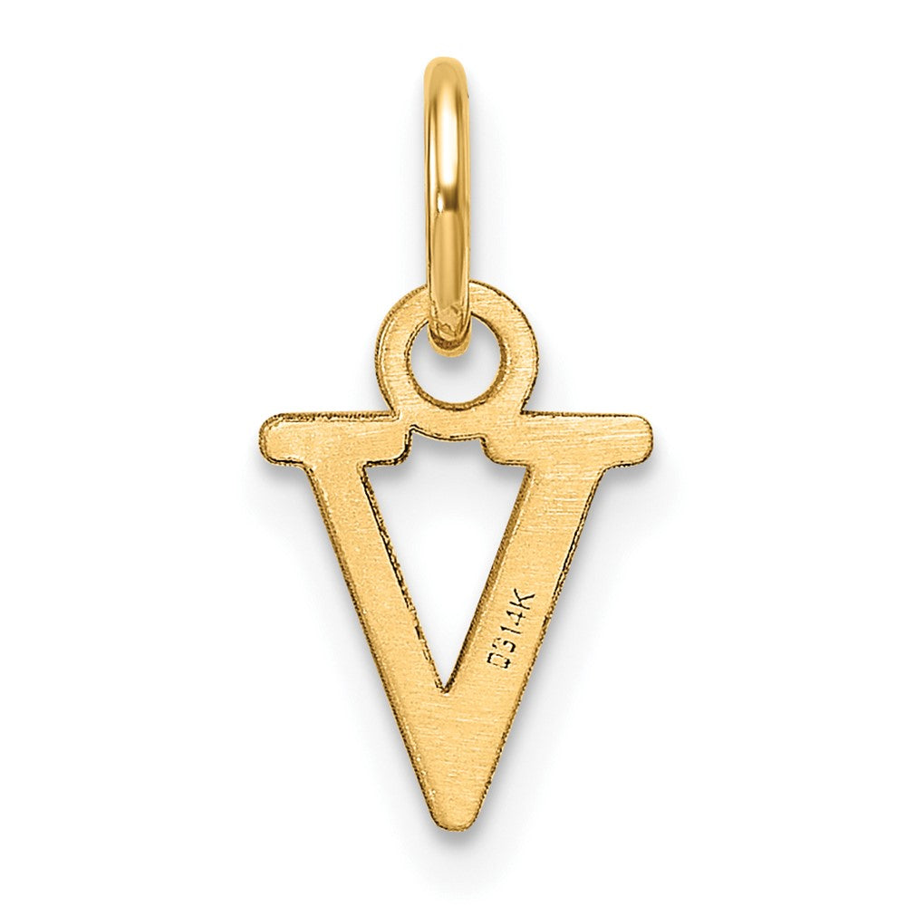 14ky Cutout Letter V Initial Pendant