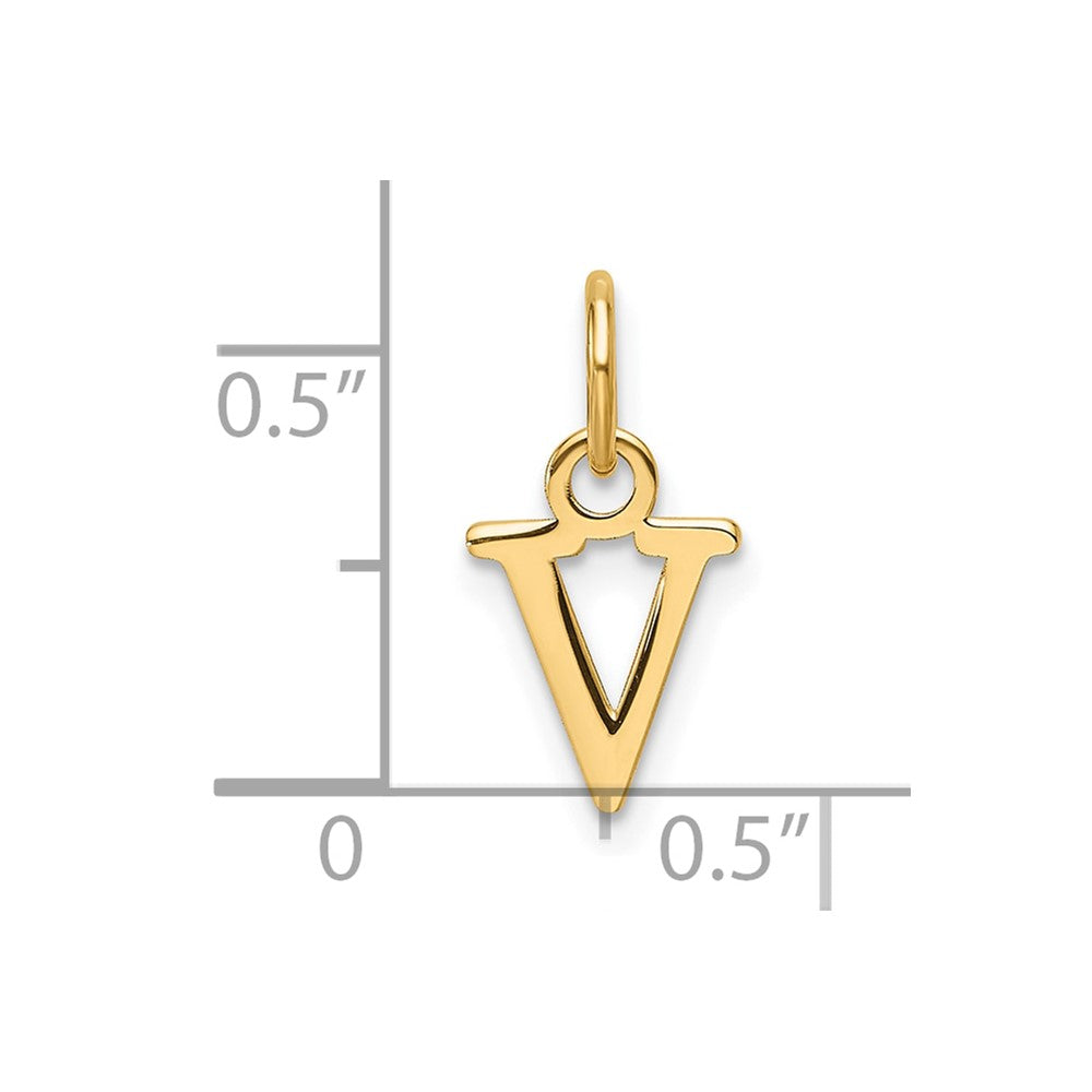 14ky Cutout Letter V Initial Pendant