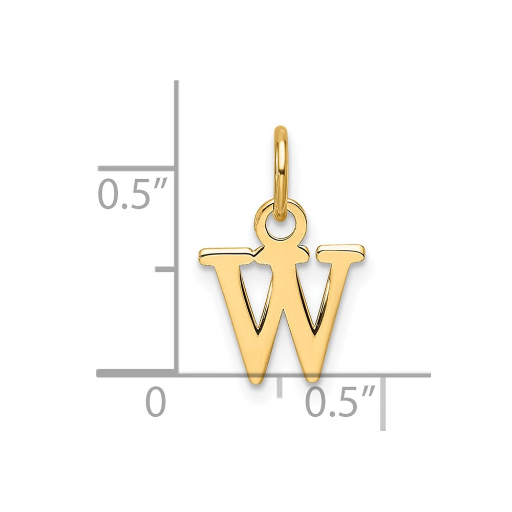 14ky Cutout Letter W Initial Pendant