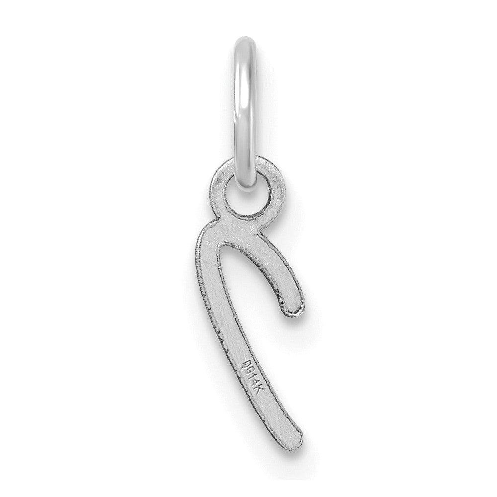 14K White Gold Uppercase Letter I Initial Charm
