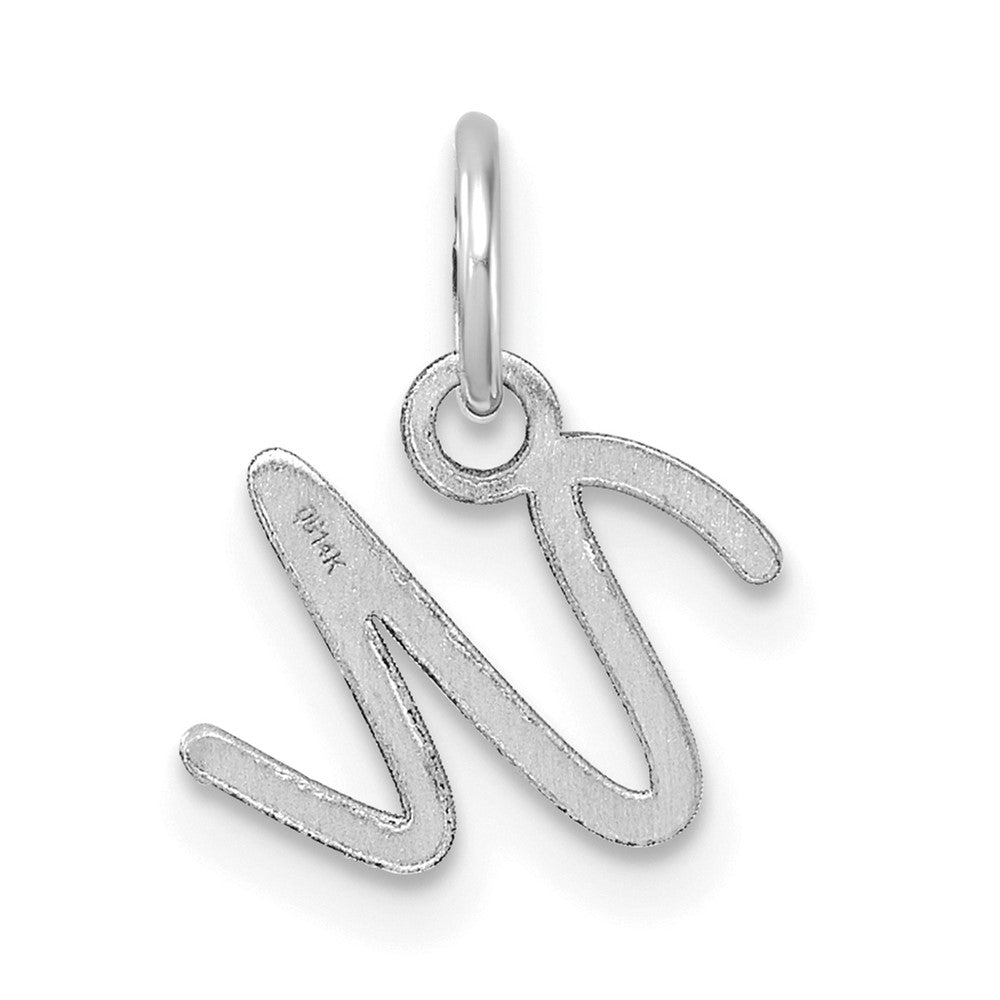 14K White Gold Uppercase Letter U Initial Charm