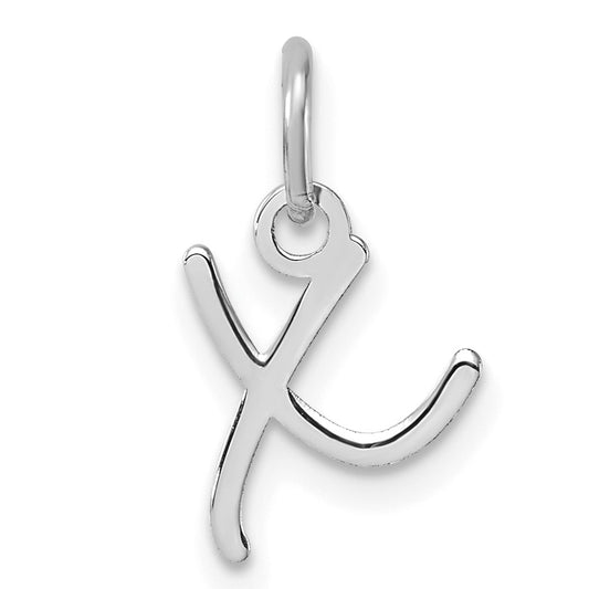 14K White Gold Uppercase Letter X Initial Charm
