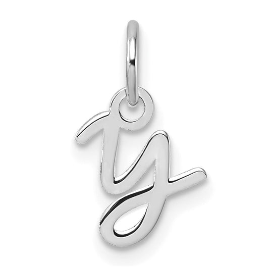 14K White Gold Uppercase Letter Y Initial Charm