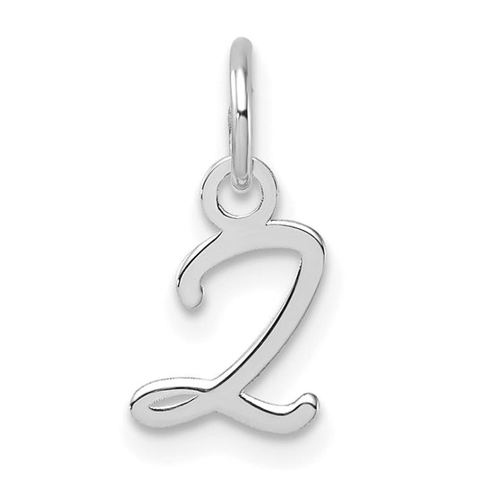 14K White Gold Uppercase Letter Z Initial Charm