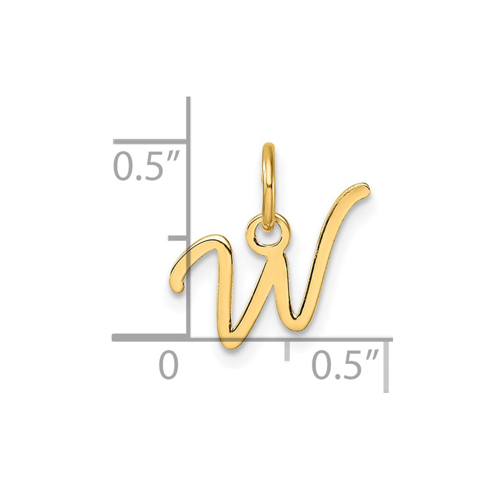 14K Uppercase Letter W Initial Charm