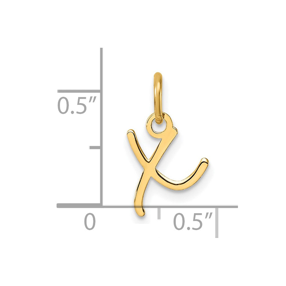 14K Uppercase Letter X Initial Charm