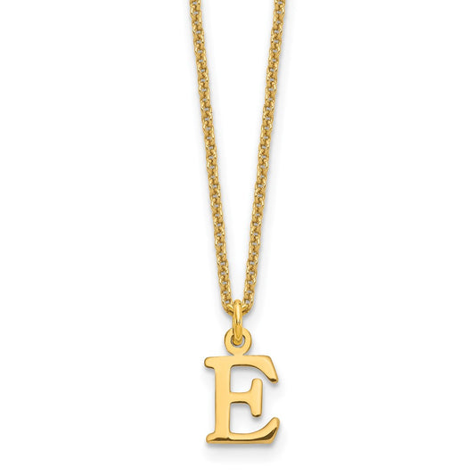 14KY Cutout Letter E Initial Necklace