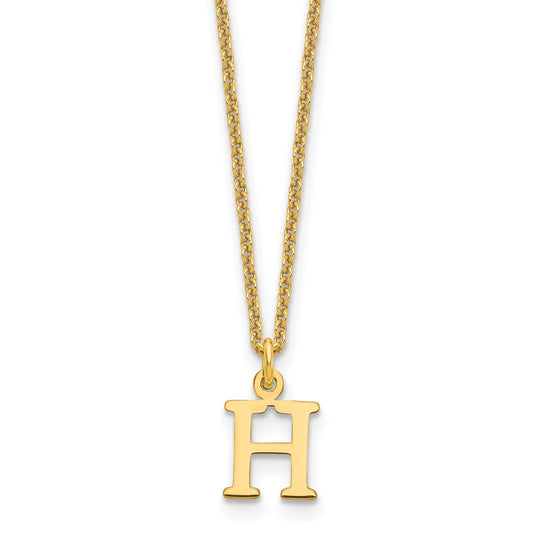 14KY Cutout Letter H Initial Necklace