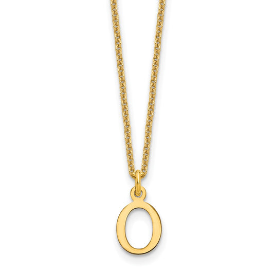 14KY Cutout Letter O Initial Necklace
