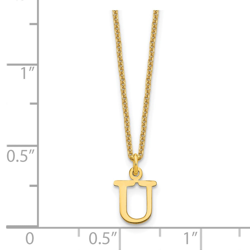 14KY Cutout Letter U Initial Necklace