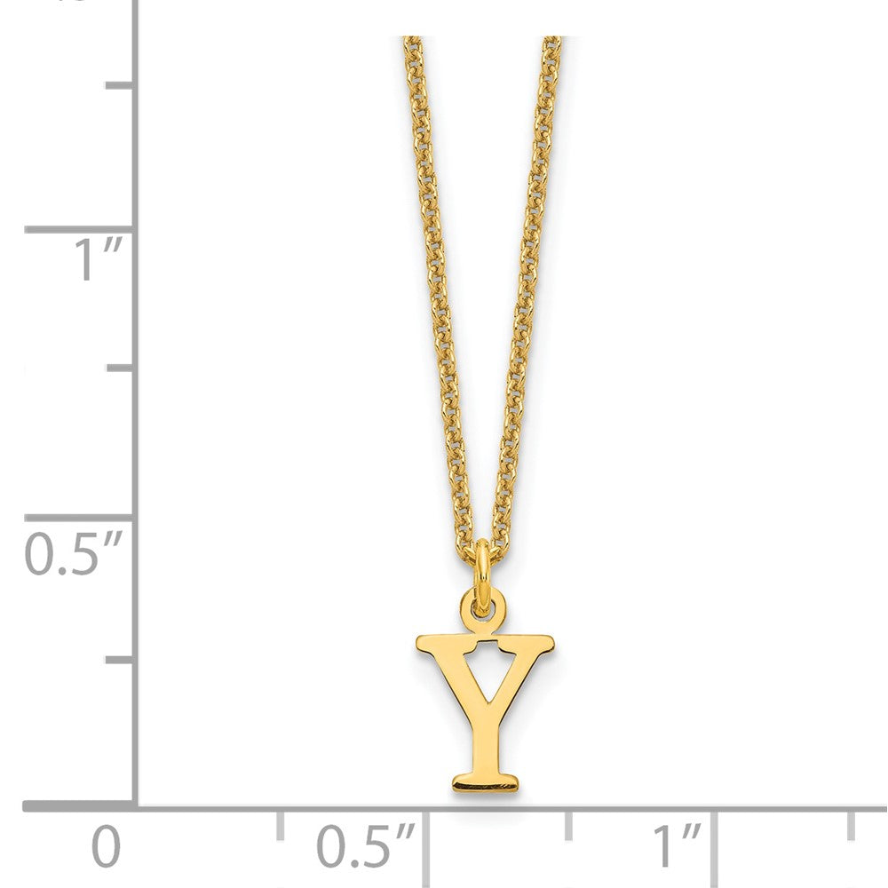 14KY Cutout Letter Y Initial Necklace