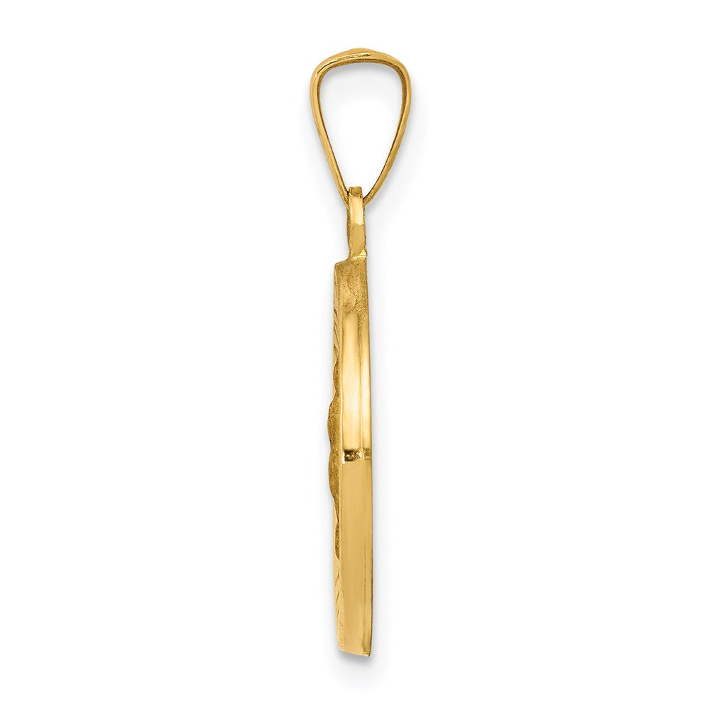 14k Polished and Satin Our Lady Guadalupe Medal Hollow Pendant