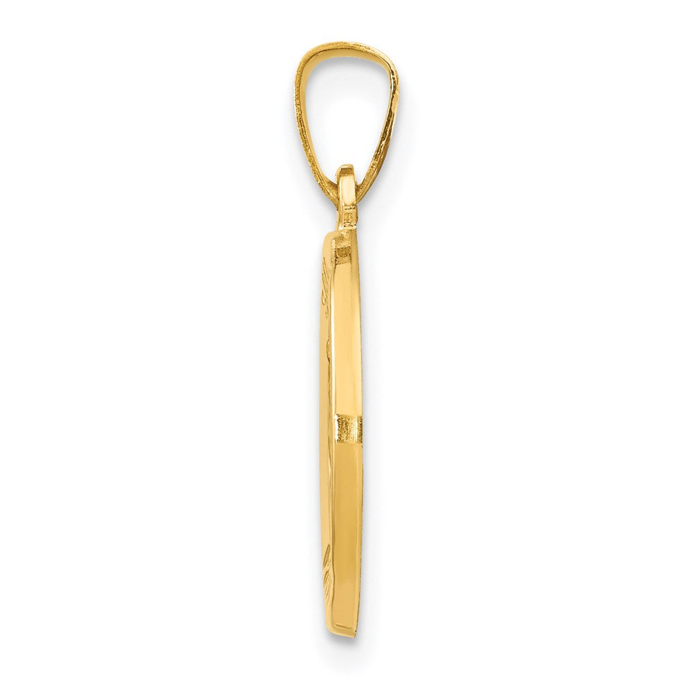 14k Polished and Satin St Luke Medal Hollow Pendant