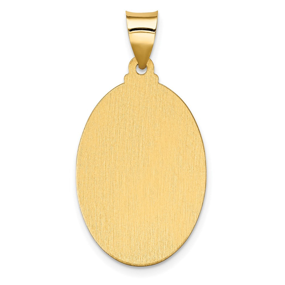 14K Polish/Satin Hollow Spanish Lady Of Guadalupe Medal Pendant