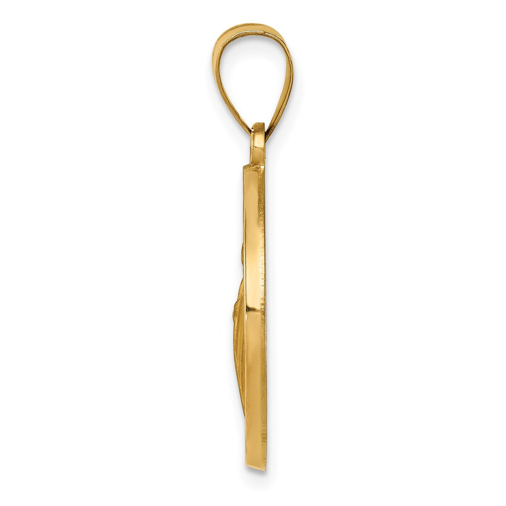 14K Polished / Satin Hollow Spanish St. Jude Thaddeus Medal