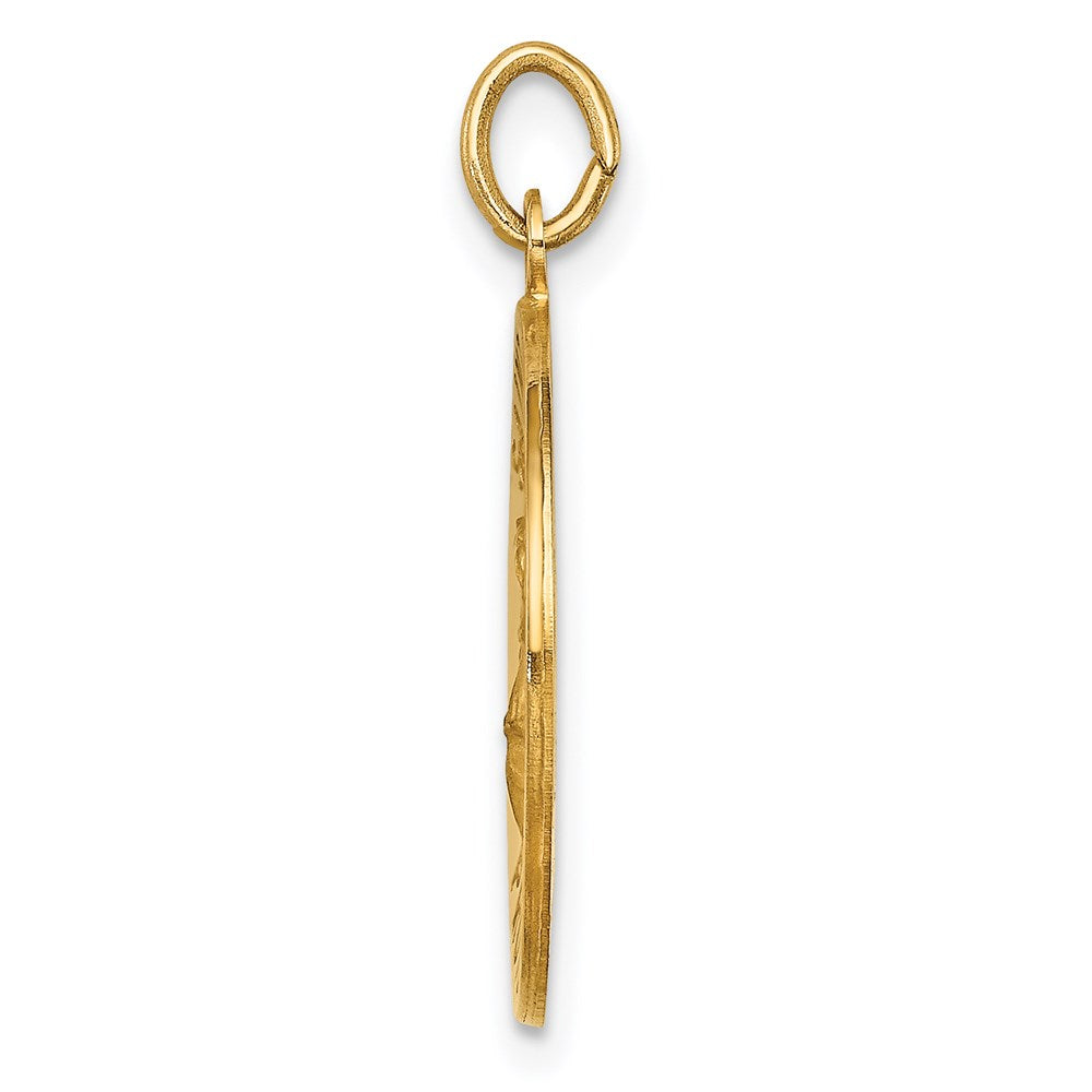 14k Solid Polished/Satin Medium St. Florian Medal