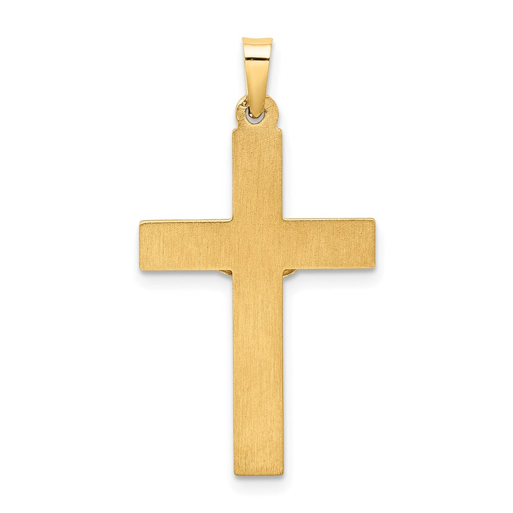 14k Two-tone Hollow Polished Textured Latin Crucifix