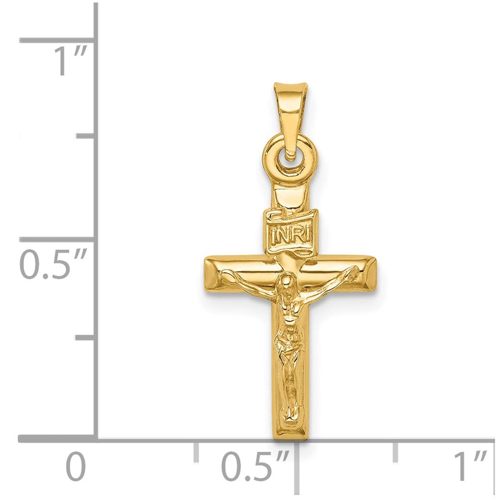 14k Hollow Crucifix Pendant