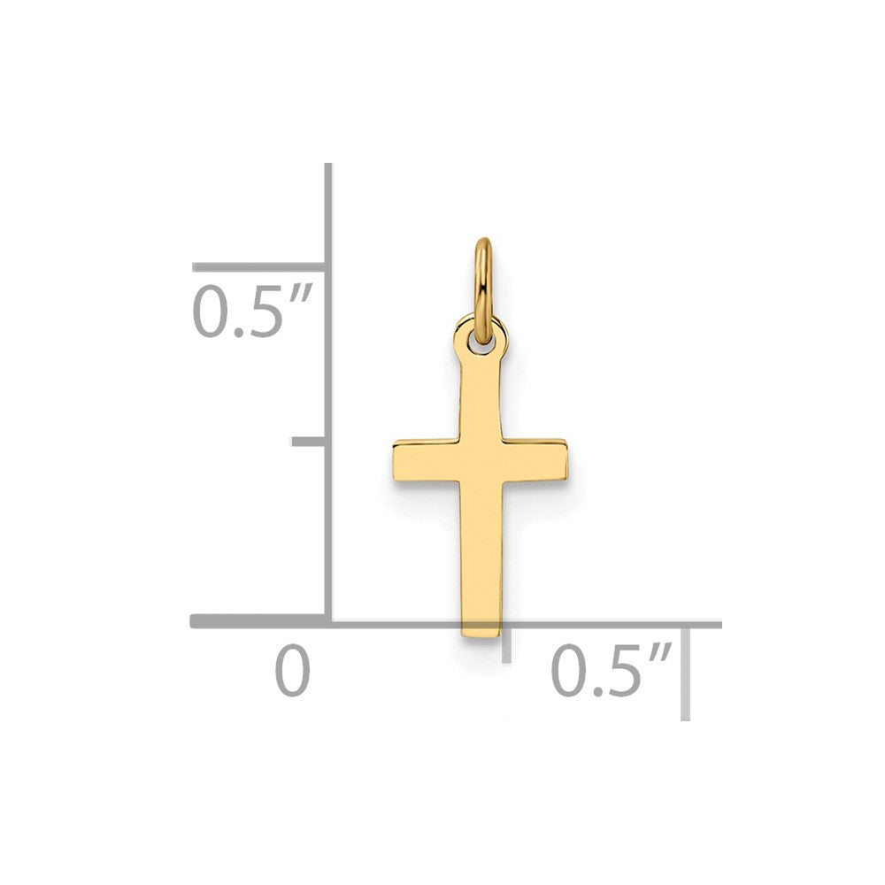 14k Polished Solid Cross Pendant