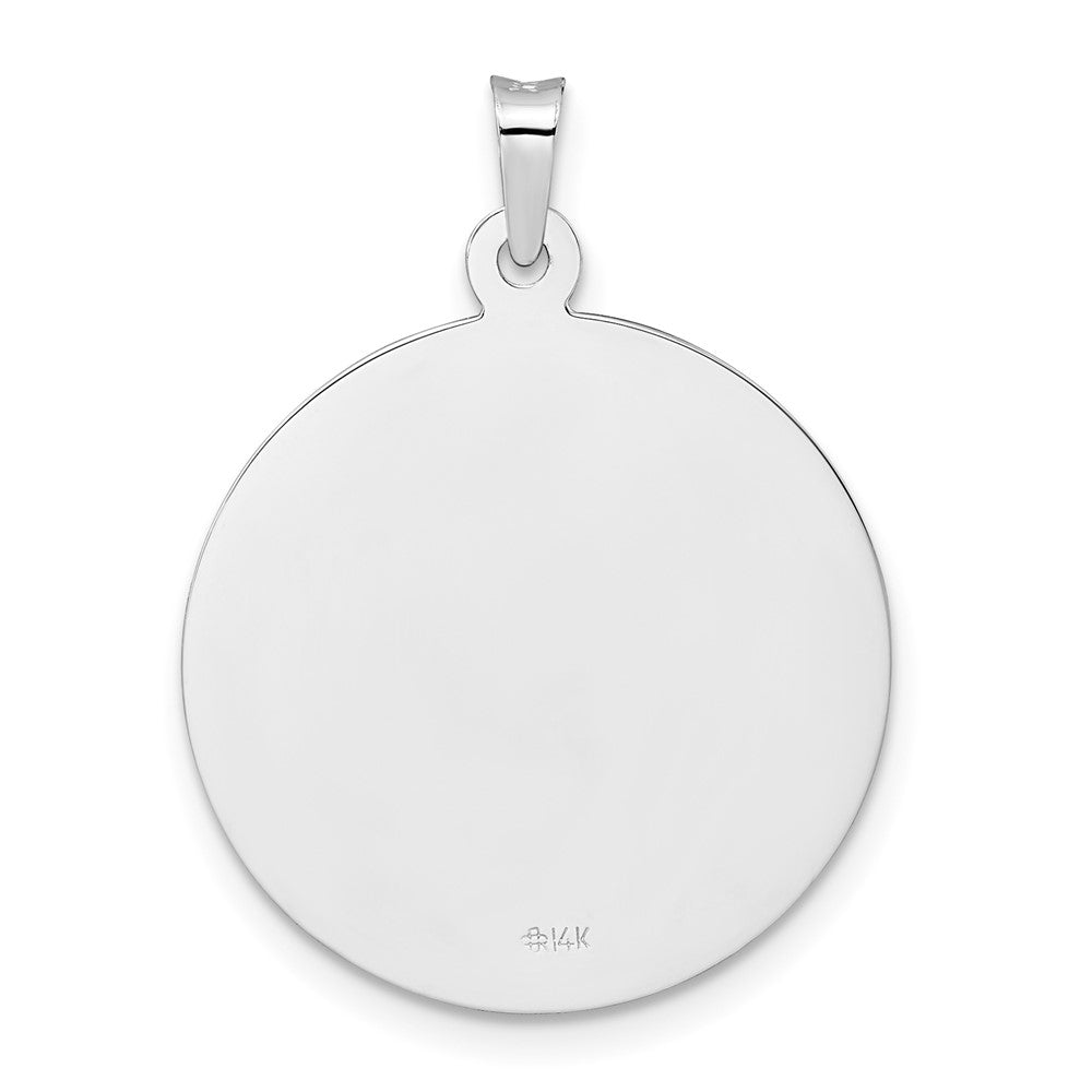 14k White Gold Polished Saint Joseph Solid Medal Pendant